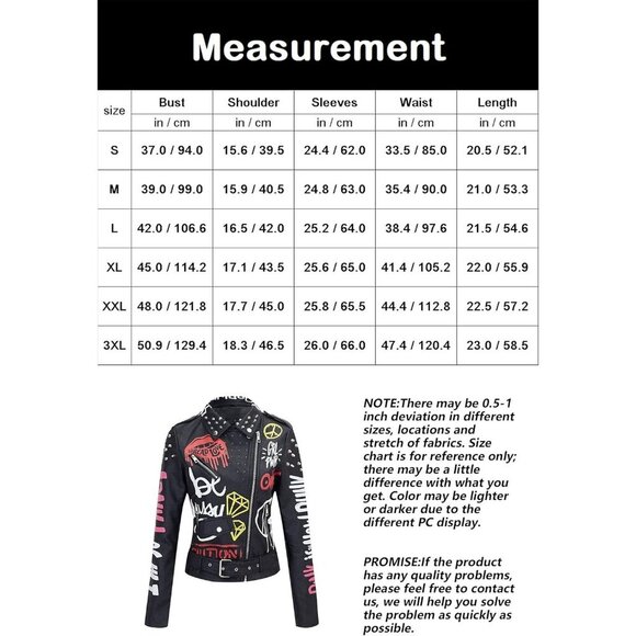 🆕 Women Black Trendy Faux Leather Jacket Rivet Spring Winter Fashion Clothes - Picture 6 of 6